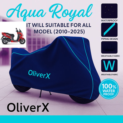 OliverX Waterproof Two Wheeler Cover for Aprilia(SXR 160 BS6, Blue, Red)