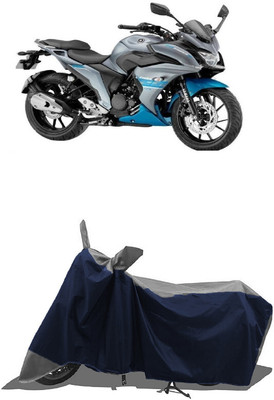 SUGASHRI Waterproof Two Wheeler Cover for Yamaha(Fazer 25, Grey, Blue)