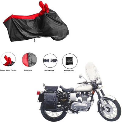 RiderShine Two Wheeler Cover for Royal Enfield(Machismo 500, Black, Red)