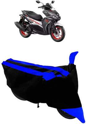 GANPRA Two Wheeler Cover for Yamaha(Aerox 155 Maxi, Black, Blue)