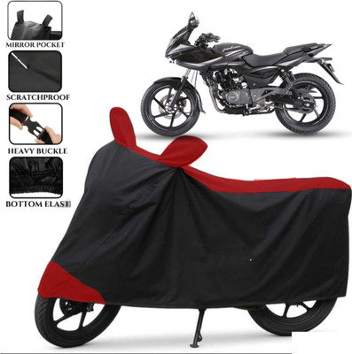 TENNYCER Waterproof Two Wheeler Cover for Bajaj(Pulsar 220F, Black, Red)