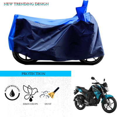 ANTHUB Waterproof Two Wheeler Cover for Yamaha(FZ S FI (V 2.0), Black, Blue)