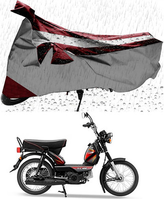 Furious3D Two Wheeler Cover for TVS(XL 100 Comfort, Maroon, Silver)