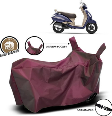 KEDIT Two Wheeler Cover for TVS(Jupiter classic, Maroon)