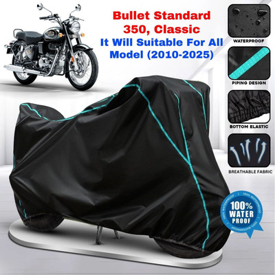 FBC Waterproof Two Wheeler Cover for Royal Enfield(Bullet, Black)