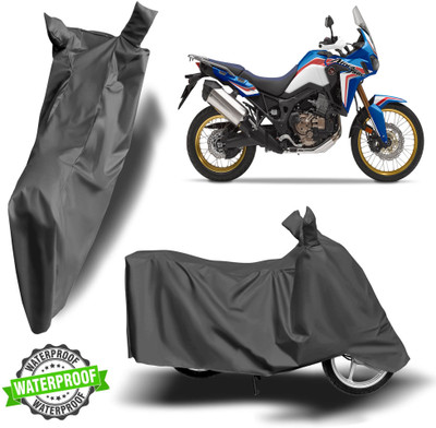 ROYAL AUTO MART Waterproof Two Wheeler Cover for Honda(Africa Twin, Grey)