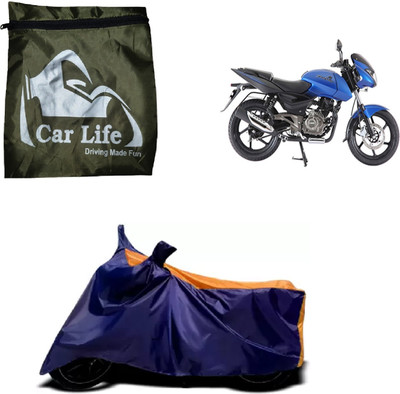 Car Life Two Wheeler Cover for Bajaj(Pulsar 180 DTS-i, Orange, Blue)