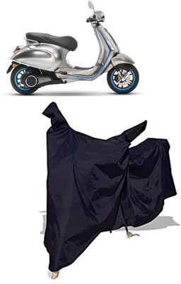 Amexride Two Wheeler Cover for Vespa(Piaggio Elettrica BS6, Black)