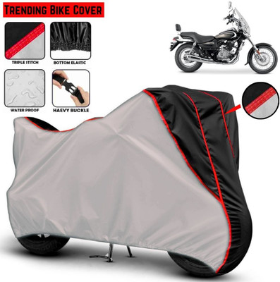 Mwiss Waterproof Two Wheeler Cover for Bajaj(Avenger 220 street, Silver, Black)
