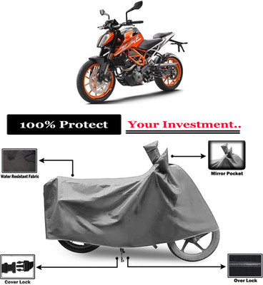 Amexride Two Wheeler Cover for KTM(Duke 390 ABS, Grey)