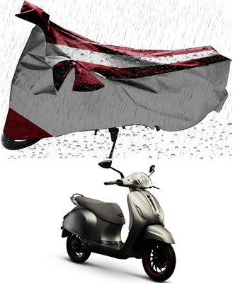 Furious3D Two Wheeler Cover for Bajaj(Urbanite Chetak, Maroon, Silver)