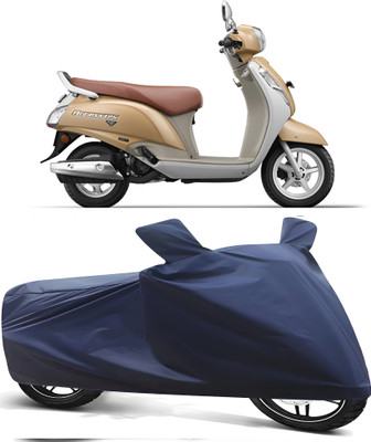 Auto World Waterproof Two Wheeler Cover for Suzuki(Access 125, Blue)