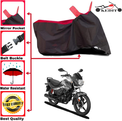 KEDIT Two Wheeler Cover for Hero(Passion Pro i3S, Red, Black)