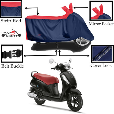 KEDIT Two Wheeler Cover for Universal For Bike(Access 125, Red, Blue)