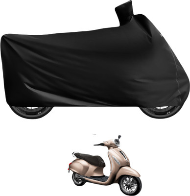 Auto Hub Waterproof Two Wheeler Cover for Bajaj(New Chetak, Black)