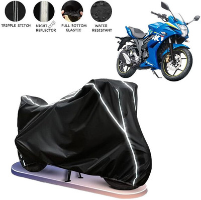 BOTAUTO Two Wheeler Cover for Suzuki(Gixxer SF, Black, White)