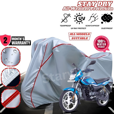Starvin Waterproof Two Wheeler Cover for Bajaj(Platina, Silver, Red)