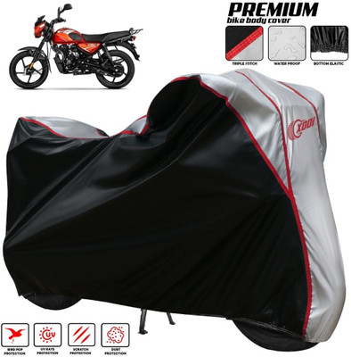 xodi Two Wheeler Cover for Bajaj(CT 100, Silver, Black)