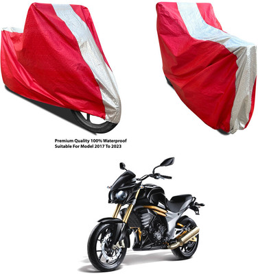 AutoGalaxy Waterproof Two Wheeler Cover for Mahindra(Mojo UT 300, Silver, Red)