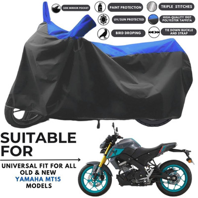 MADAFIYA Two Wheeler Cover for Yamaha(MT 15 New BS6, Black, Blue)