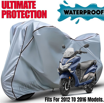POLYMAXX Waterproof Two Wheeler Cover for Suzuki(Burgman Street, Silver, Black)