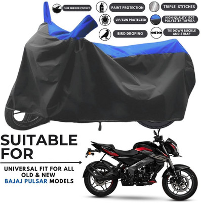 MADAFIYA Two Wheeler Cover for Bajaj(Pulsar 160 NS DTS-i, Black, Blue)
