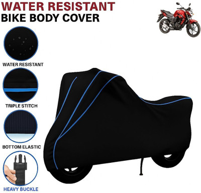 BigFly Waterproof Two Wheeler Cover for Yamaha(FZ-S FI, Black, Blue)