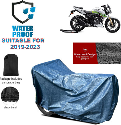 PAGORA Waterproof Two Wheeler Cover for TVS(Apache RTR 200 Fi E100, Blue)