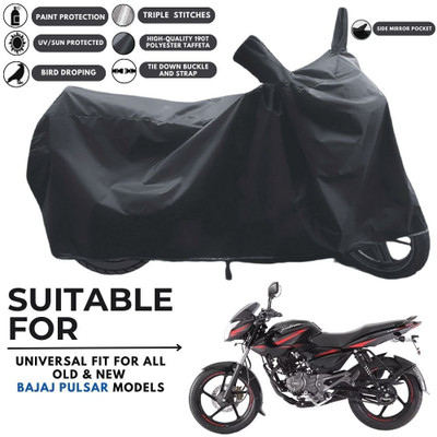 MADAFIYA Two Wheeler Cover for Bajaj(Pulsar 135 LS DTS-i, Black)