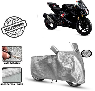 Autoinnovation Waterproof Two Wheeler Cover for TVS(Apache RR 310, Silver)