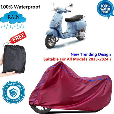 AUTOCAD Waterproof Two Wheeler Cover for Vespa(ZX 125 BS6, Maroon)
