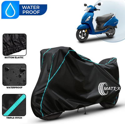MATT_X Waterproof Two Wheeler Cover for TVS(Jupiter, Black, Blue)