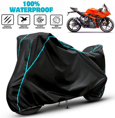 favy Waterproof Two Wheeler Cover for KTM(RC 390, Black, Blue)