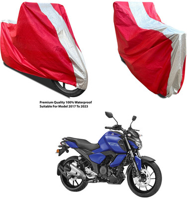 AutoGalaxy Waterproof Two Wheeler Cover for Yamaha(FZ FI, Silver, Red)
