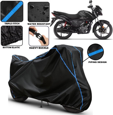 kerwa Waterproof Two Wheeler Cover for Hero(Glamour, Black, Blue)