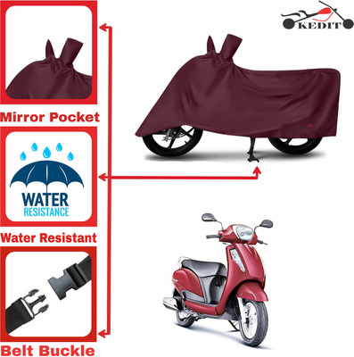 KEDIT Two Wheeler Cover for Suzuki(Access 125, Maroon)