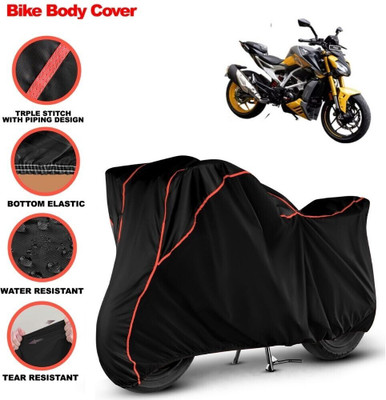 Grizzly Two Wheeler Cover for TVS(Apache RTR 310, Black, Red)
