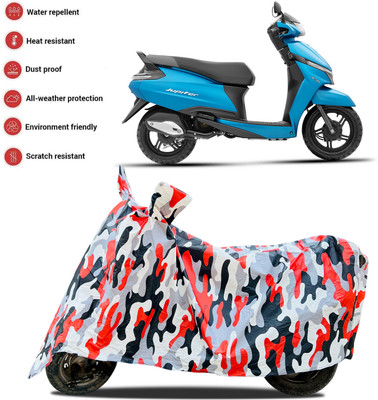 ANTHUB Waterproof Two Wheeler Cover for TVS(Jupiter 125, Red, White)