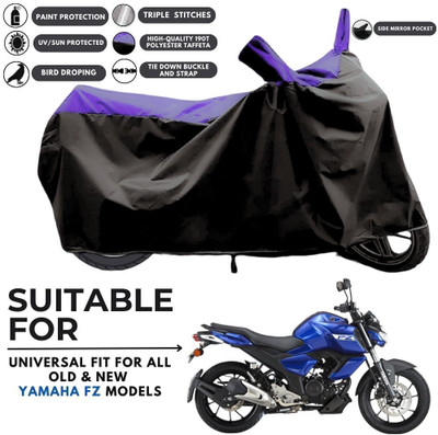 MADAFIYA Two Wheeler Cover for Yamaha(FZ FI, Black, Purple)