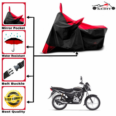 KEDIT Two Wheeler Cover for Bajaj(Platina 100 BS6, Red, Black)