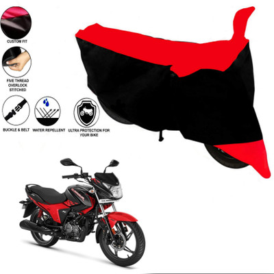 sowelar Waterproof Two Wheeler Cover for Hero(Glamour BS6, Red, Black)