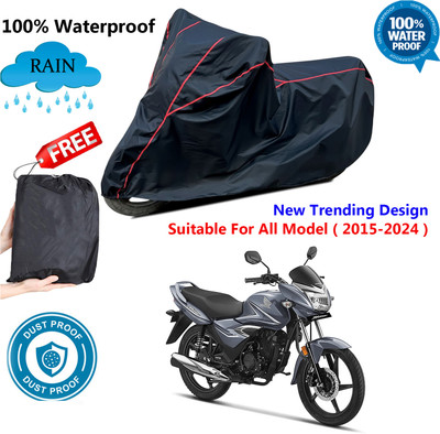 AutoGalaxy Waterproof Two Wheeler Cover for Honda(Shine, Black, Red)