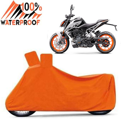 Autoinnovation Waterproof Two Wheeler Cover for KTM(200 Duke, Orange)