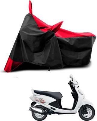 KEDIT Two Wheeler Cover for Hero(Pleasure Plus, Red, Black)