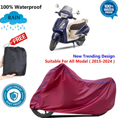 OliverX Waterproof Two Wheeler Cover for TVS(Jupiter, Maroon)
