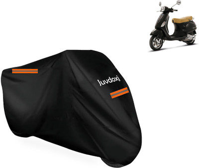 Juvdoxj Waterproof Two Wheeler Cover for Vespa(Vespa LX 125, Black)