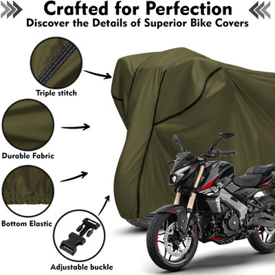 AutoGalaxy Waterproof Two Wheeler Cover for Bajaj(Pulsar 125, Green, Black)