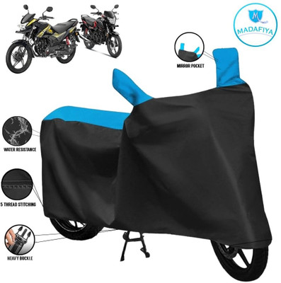MADAFIYA Waterproof Two Wheeler Cover for Honda(SP 125, Black, Blue)