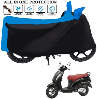 AutoGalaxy Waterproof Two Wheeler Cover for Suzuki(Access 125, Black, Blue)