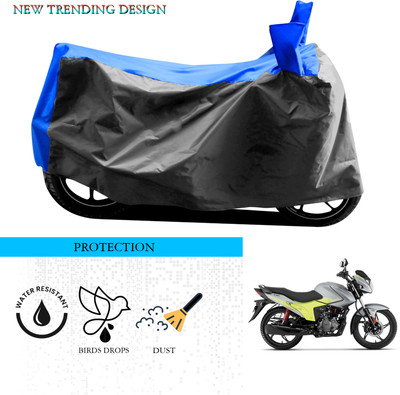 ANTHUB Waterproof Two Wheeler Cover for Hero(MotoCorp Glamour, Grey, Blue)